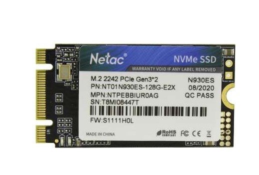 SSD Netac NV30ES (NT01NV30ES-128-E4X) 128Gb M.2 2242 Retail (PCIe 3x4, 1600/1300MBs, 75TBW)