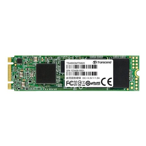 SSD M.2 480GB SATA3 Transcend MTS820, box (TS480GMTS820S) (2280, 3D TLC, Silicon Motion SM2258, R/W: up to 560/520MB/s, 4KB write up to 75000 IOPS, 160 TBW, MTBF: 1 млн. часов)