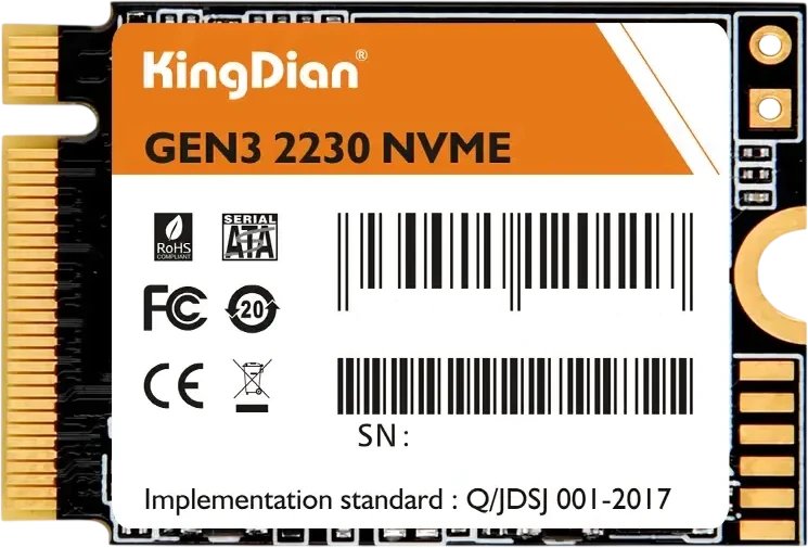 SSD KingDian G33 (G33 NVME M.2-512GB) 512Gb, M.2 2230, PCI-E 3.0 x4, 1730/1300MBs, NVMe, 300TBW