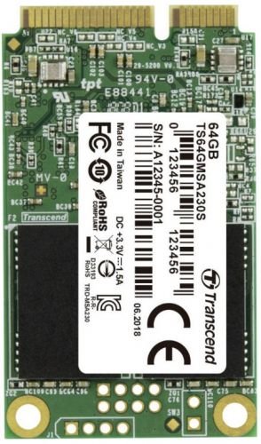 SSD Transcend MSA230S TS64GMSA230S 64Gb mSATA (SATA3, up to 550/400Mbs, 3D TLC)