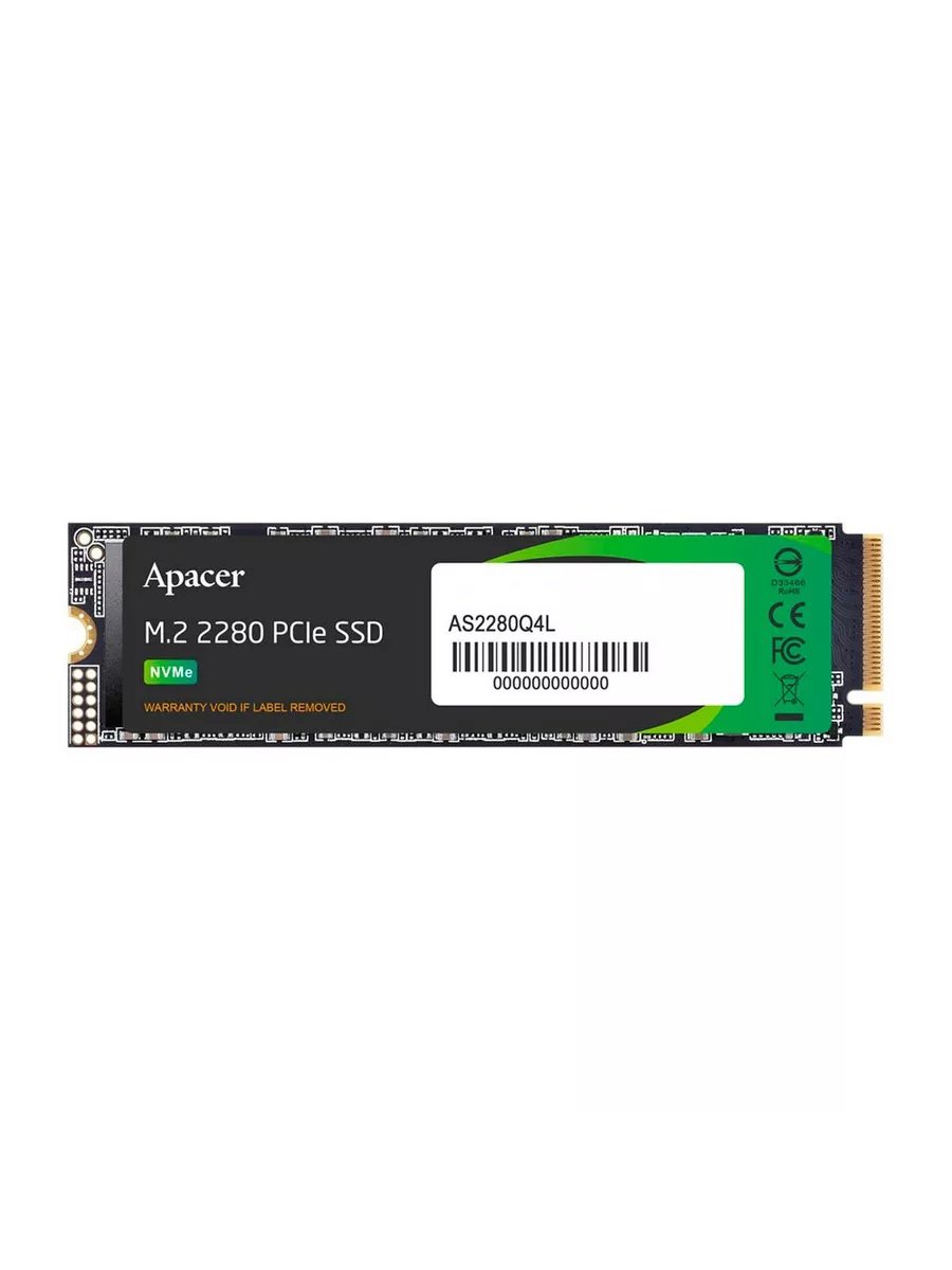 SSD Apacer AS2280Q4L (AP512GAS2280Q4L-1) 512Gb M.2 2280 PCIe Gen4x4, R3600/W3000 Mb/s, 3D Nand, MTBF 1.5M, NVMe 1.4, 300TBW, Retail