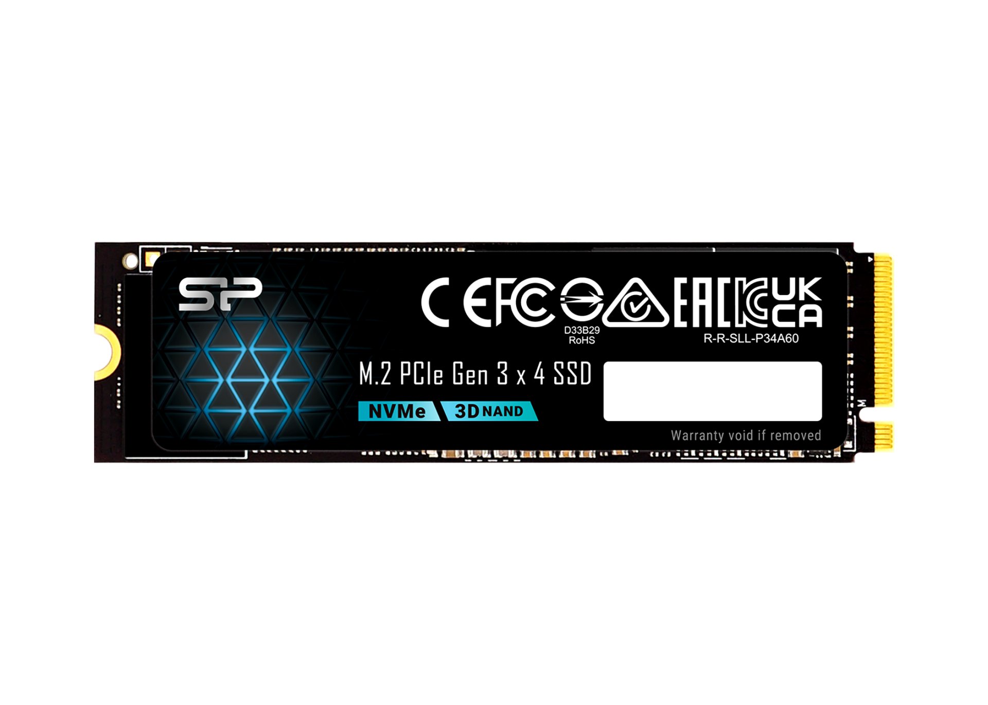 Внутренний SSD  Silicon Power  256GB  P34A60, PCIe 3x4, R/W - 2200/1600 MB/s, (M.2), 2280, TLC 3D NAND