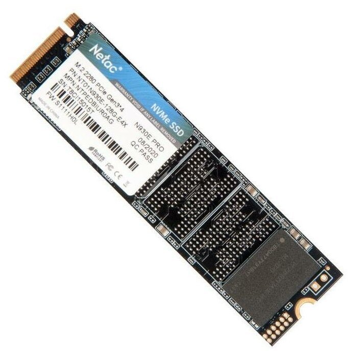 Внутренний SSD  Netac  128GB  N930E  Pro, PCIe x4, R/W - 970/650 MB/s, (M.2), 2280, TLC 3D NAND