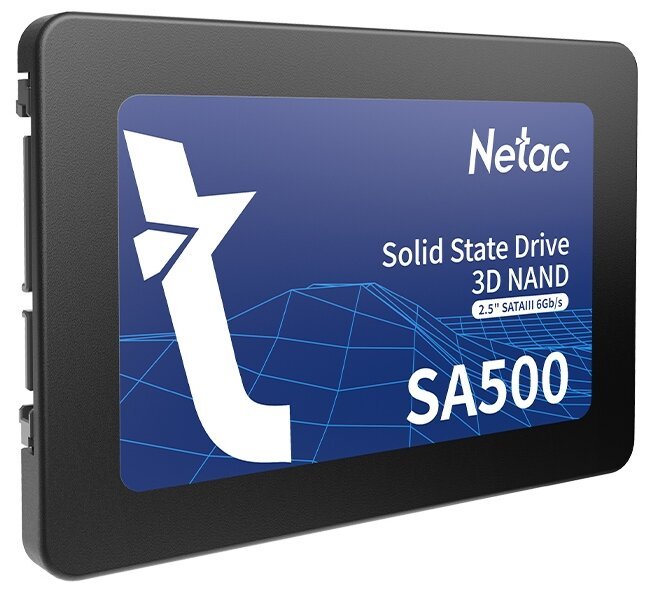 Внутренний SSD  Netac  240GB  SA500, SATA-III, R/W - 520/450 MB/s, 2.5", 3D NAND