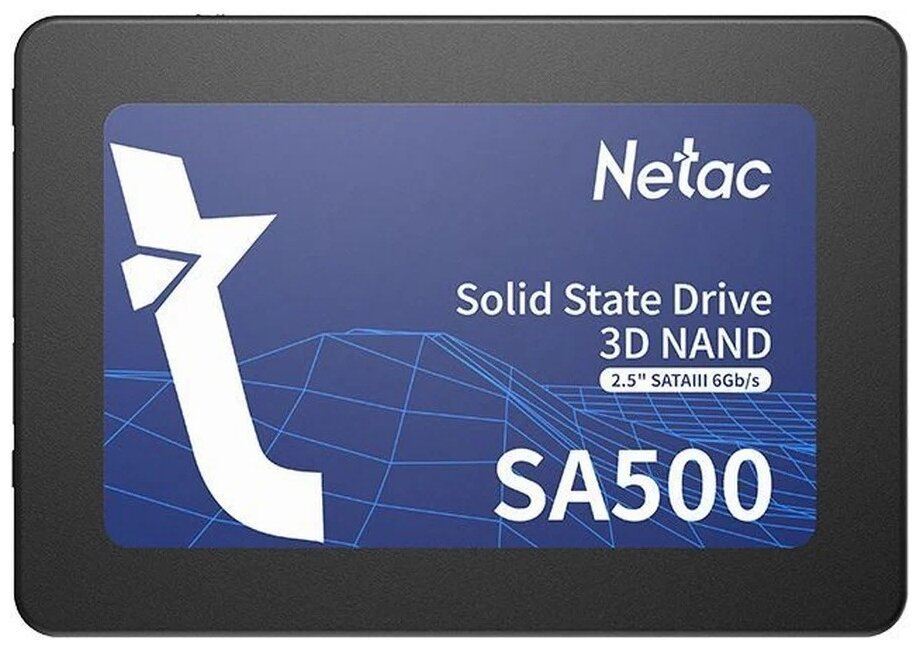Внутренний SSD  Netac  256GB  SA500, SATA-III, R/W - 520/450 MB/s, 2.5", 3D NAND