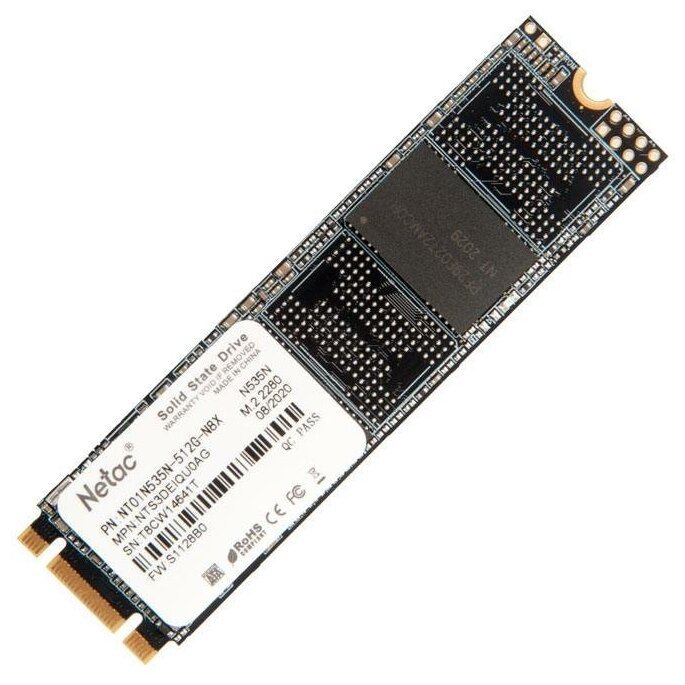 Внутренний SSD  Netac  512GB  N535N, SATA-III, R/W - 540/490 MB/s, (M.2), 2280 3D NAND