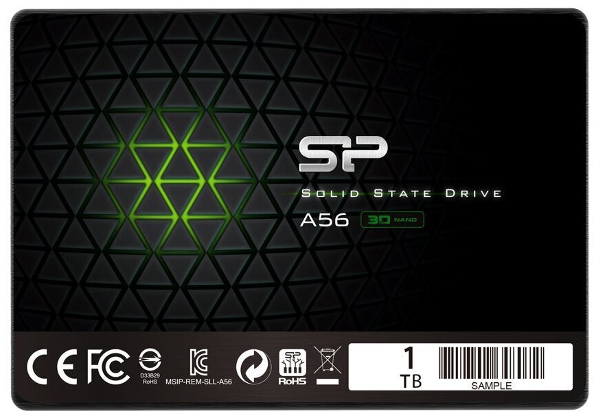 Внутренний SSD  Silicon Power 1TB  A56, SATA-III, R/W - 560/530 MB/s, 2.5", TLC