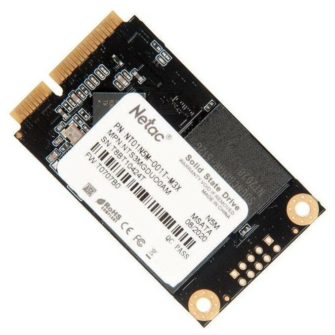 Внутренний SSD  Netac 1TB  N5M, mSata (mini SATA), R/W - 540/490 MB/s, 3D NAND