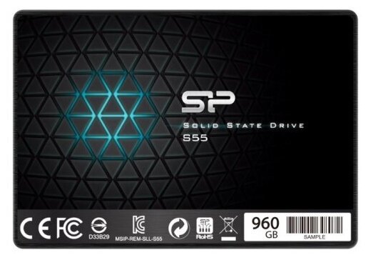 Внутренний SSD  Silicon Power  960GB  S55, SATA-III, R/W - 550/500 MB/s, 2.5", PS3108, TLC