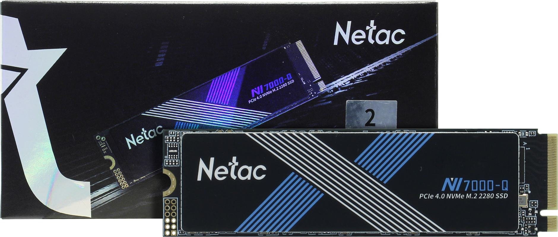 Внутренний SSD  Netac 2TB  NV7000Q, PCIe x4, R/W - 7100/46200 MB/s, (M.2), 2280, TLC 3D NAND,  с радиатором