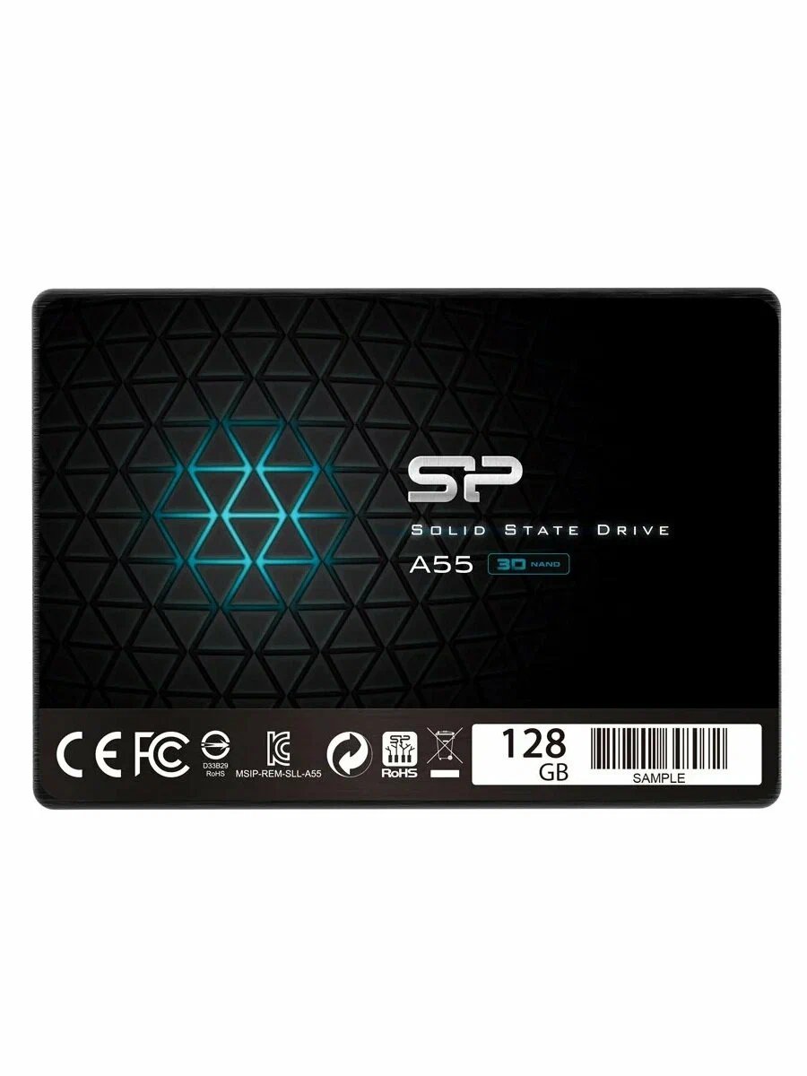 Внутренний SSD  Silicon Power  128GB  A55, SATA-III, R/W - 550/420 MB/s, 2.5", TLC