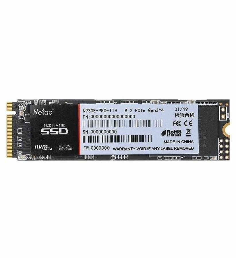 Внутренний SSD  Netac 1TB  N930E  Pro, PCIe x4, R/W - 2130/1720 MB/s, (M.2), 2280, TLC 3D NAND
