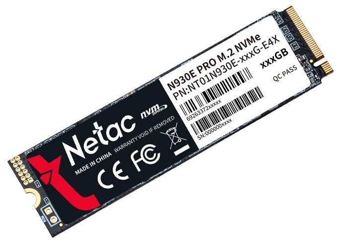 Внутренний SSD  Netac  256GB  N930E  Pro, PCIe x4, R/W - 2040/1270 MB/s, (M.2), 2280, TLC 3D NAND