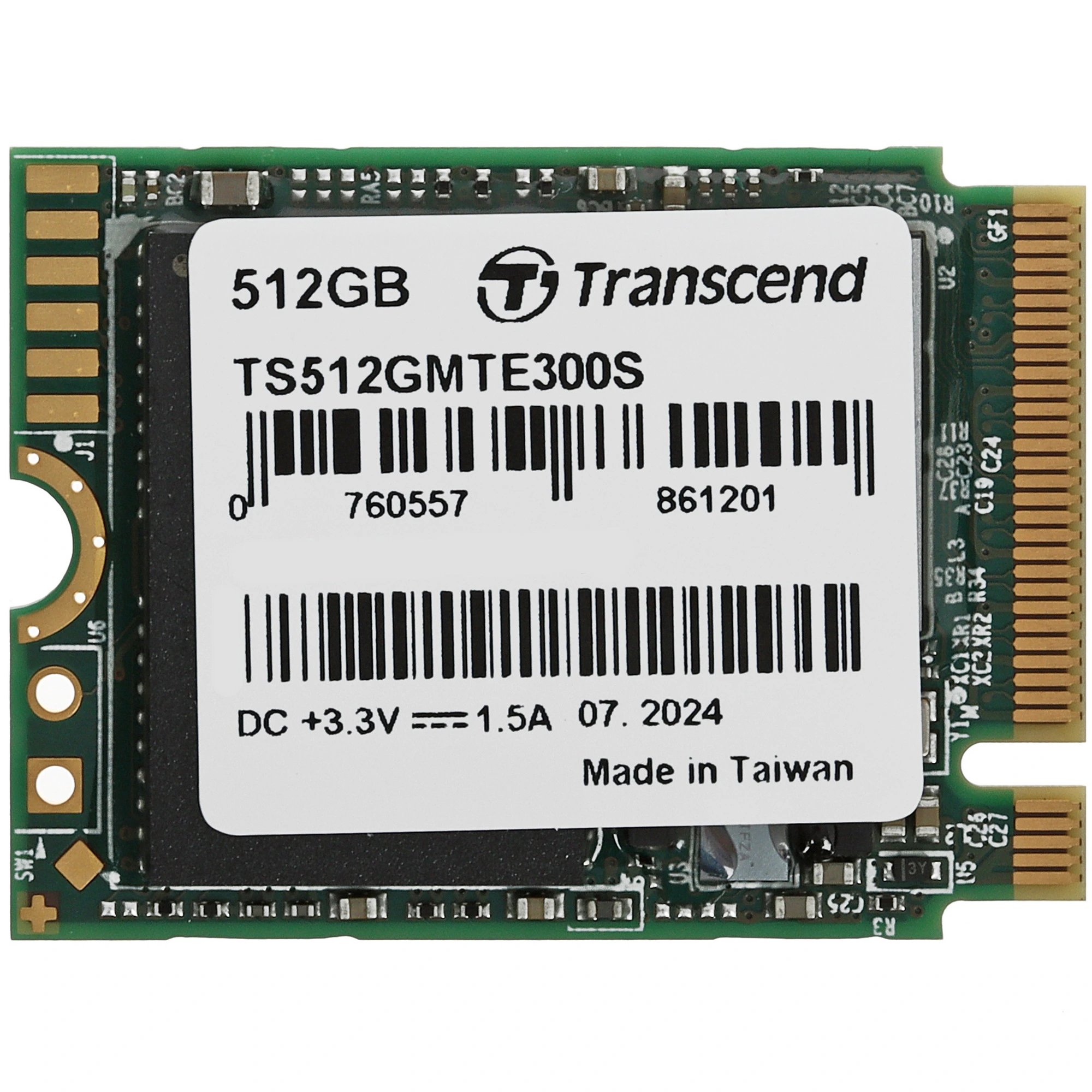 Внутренний SSD  Transcend  512GB  MTE300S, PCIe 3.0 x4, R/W - 2000/1100 MB/s, (M.2), 2280, 3D TLC NAND