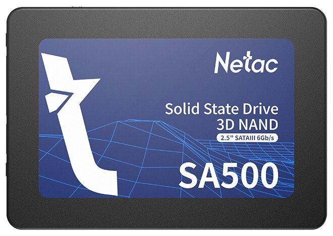 Внутренний SSD  Netac  960GB  SA500, SATA-III, R/W - 530/475 MB/s, 2.5", 3D NAND
