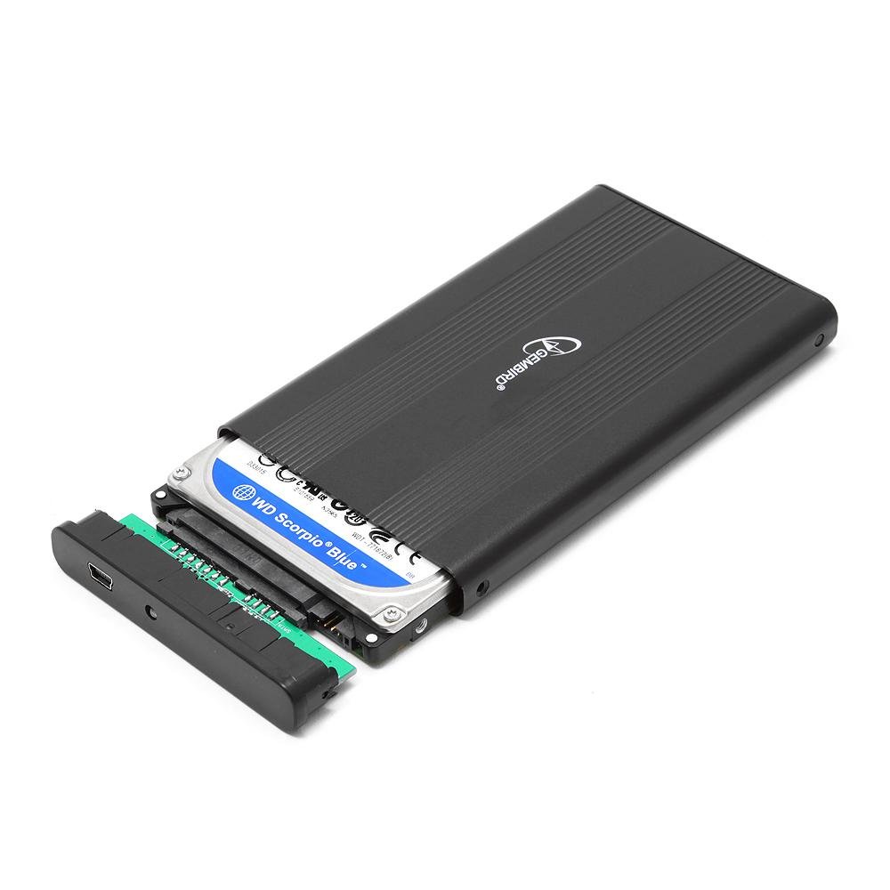 Корпус для HDD/SSD 2.5" SATA3 USB2.0 Gembird EE2-U2S-5, Black, алюминиевый