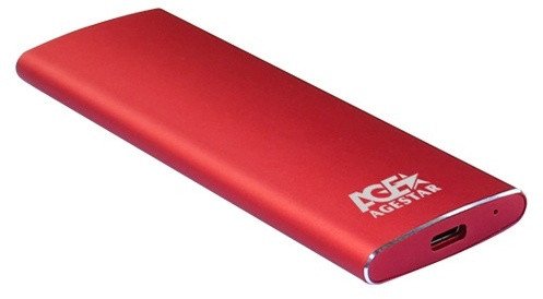 Внешний корпус SSD AgeStar 3UBNF2C m2 NGFF 2280 B-Key USB 3.1 алюминий красный