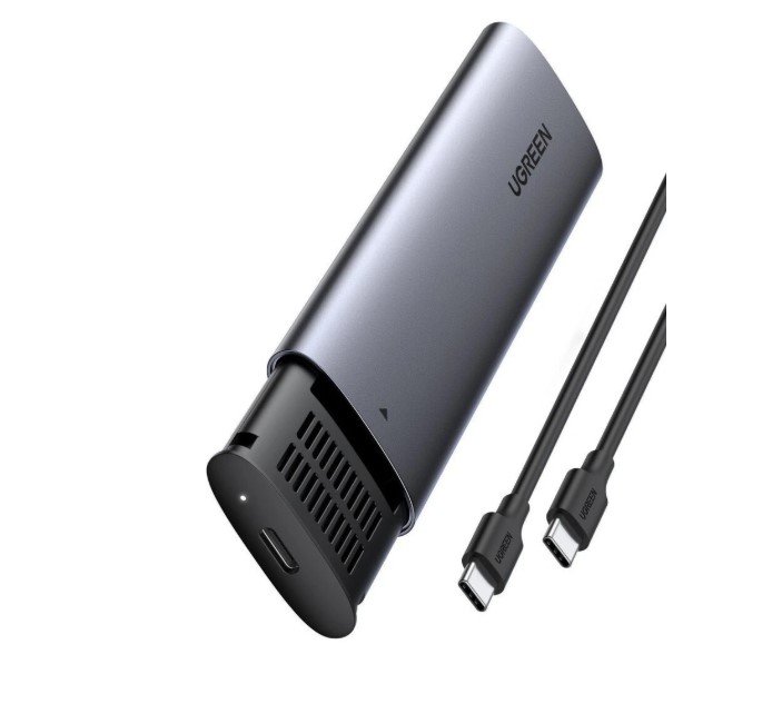 Бокс для накопителей UGREEN CM400 (10902) USB-C Female to M.2 M-Key 10G Enclosure C TO C Cable 50cm Grey