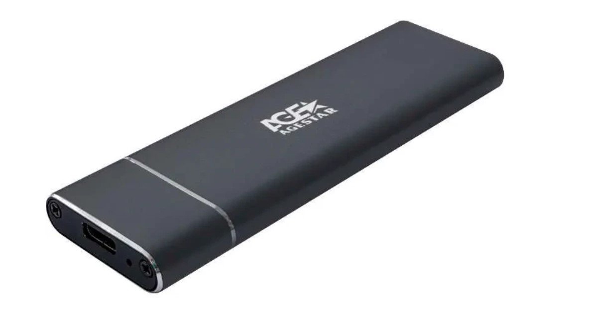 Внешний корпус SSD AgeStar 31UBNV5C NVMe USB3.2 алюминий черный M2 2280 M-key