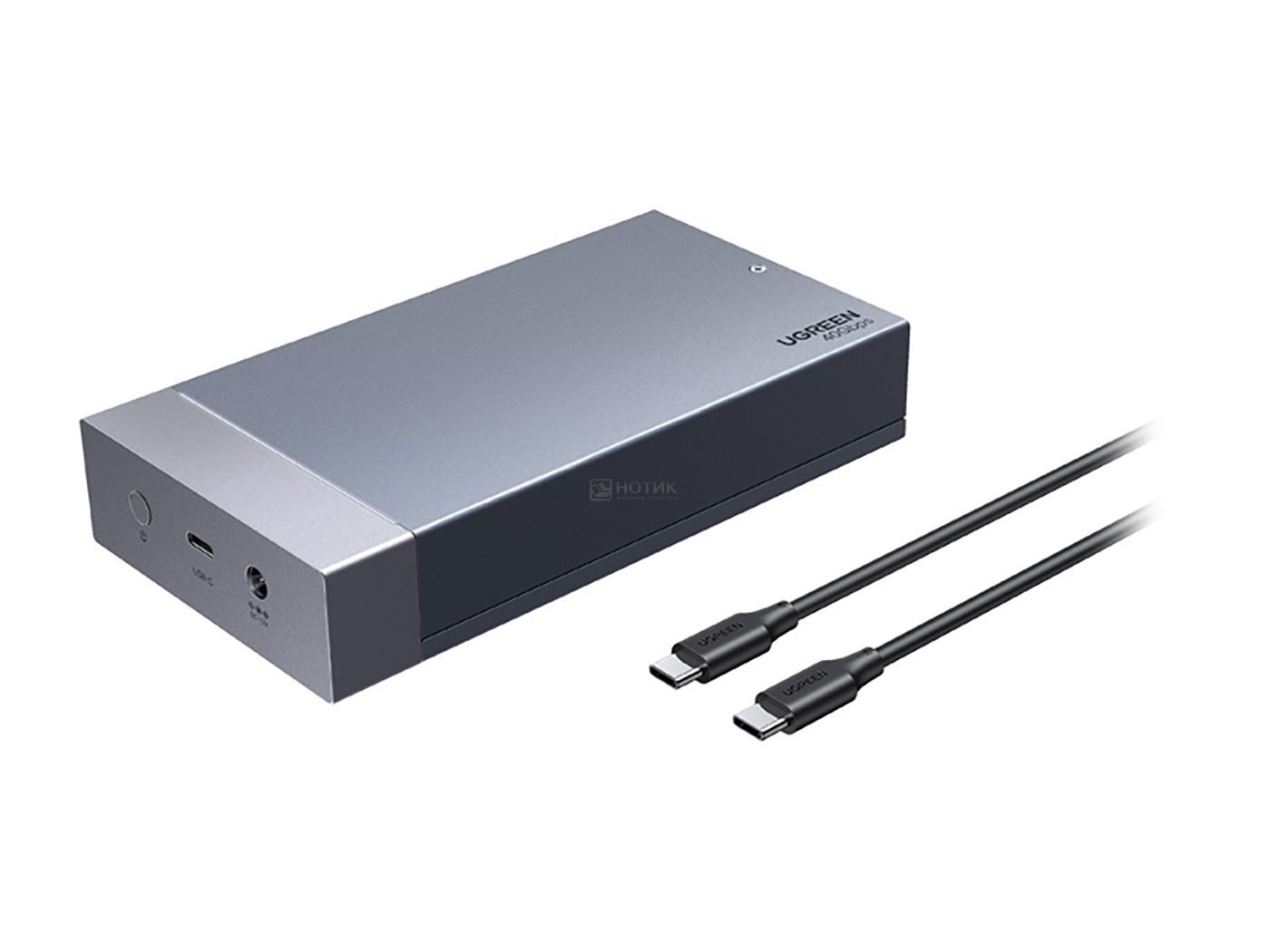 Бокс внешний для SSD UGREEN CM847 (65733EU) USB4 2-Bay M.2 NVMe SSD Enclosure EU серый космос