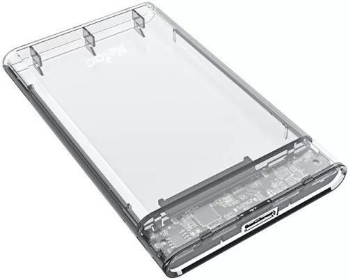 Внешний корпус NETAC WH11 (NT07WH11-30B0) для HDD/SSD 2.5" SATA - USB3.0 прозрачный, A to B cable