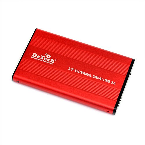 Внешний карман для жесткого диска DeTech DT-EX25U2 Red