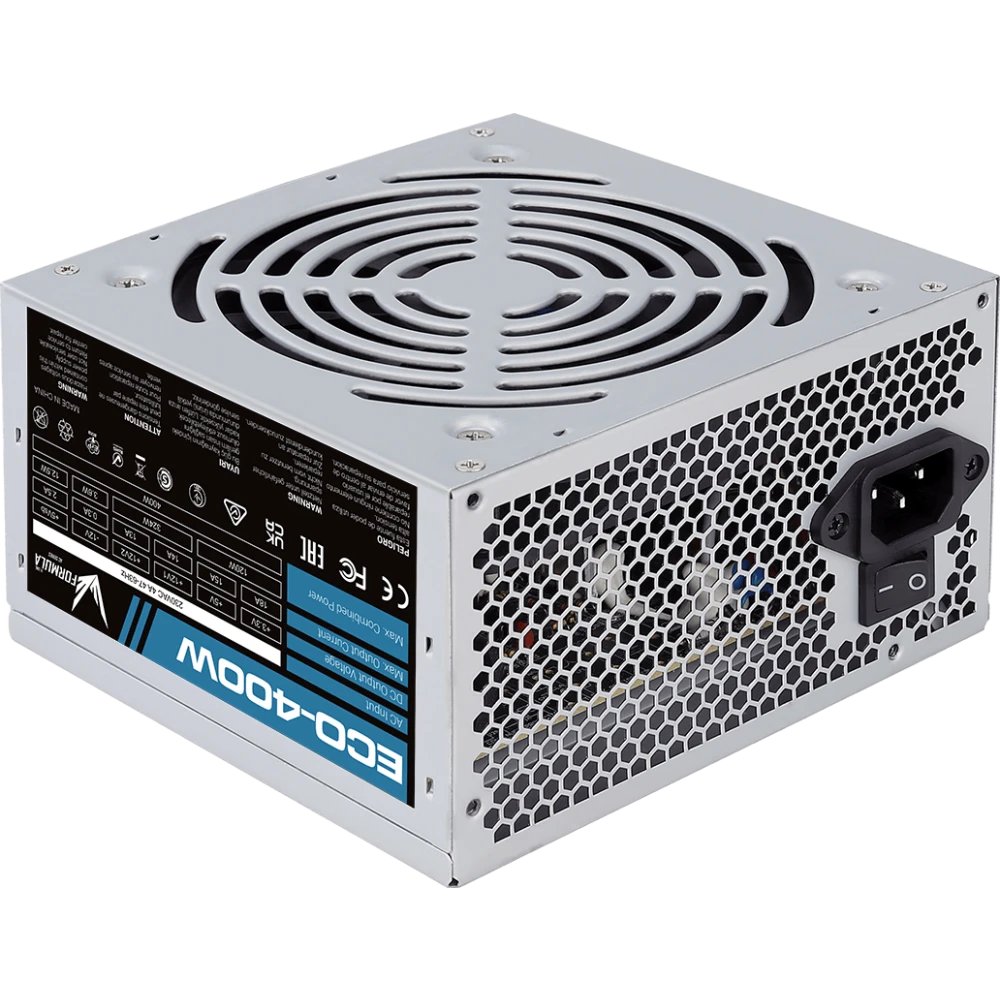 Блок питания FORMULA Eco-400W 400W (4711401661719) (ATX, 20+4 pin, 120mm fan, PCI-E 6P, 2xSATA)