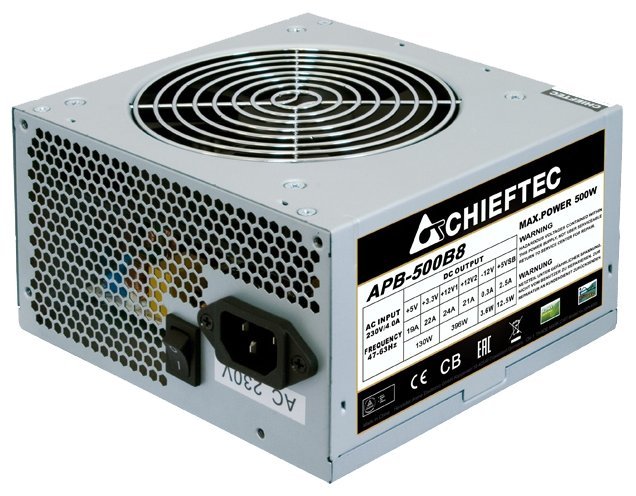 Блок питания CHIEFTEC APB-500B8,500 Вт ATX 12V,с активным PFC,24+4 pin 1x 6 / 8-pin разъем