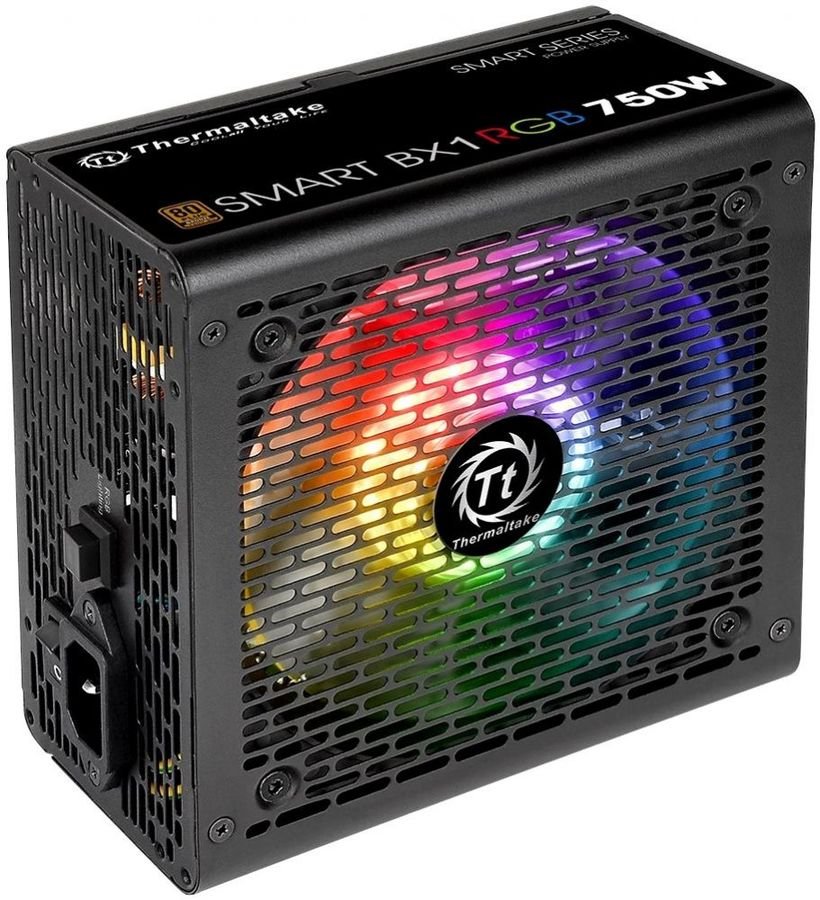 Блок питания Thermaltake PS-SPR-0750NHSABE-1 ATX 750W Smart BX1 RGB 80+ bronze (24+4+4pin) APFC 120mm fan color LED 8xSata RTL