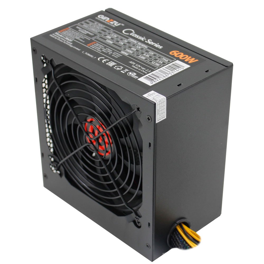 Блок питания Ginzzu CB600 12CM black