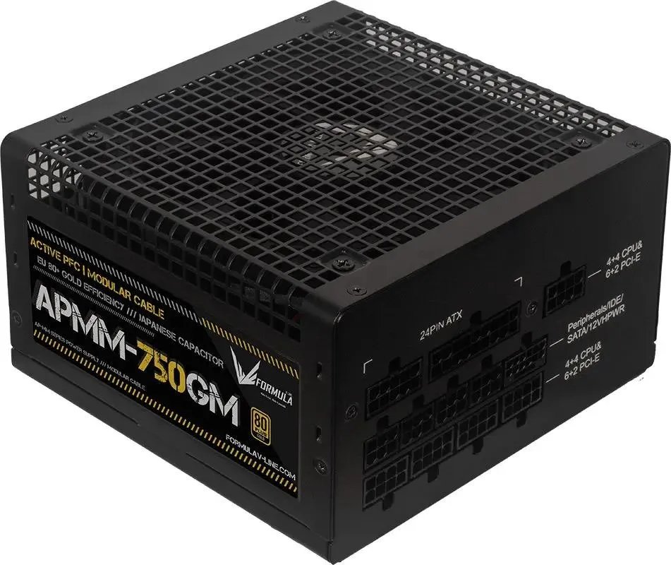 Блок питания Formula APMM-750GM Gen.5 ATX 750W 80+ gold (20+4pin) APFC 120mm fan 8xSATA Cab Manag RTL