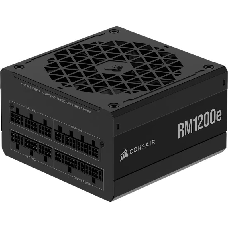 Блоки питания Corsair RM1200e (CP-9020258-EU) Power Supply Low-Noise, Model RPS0189, 1200W 80+ Gold (ATX, 3.1, PCIe 5.1, Full modular, 1x24(20+4)pin)