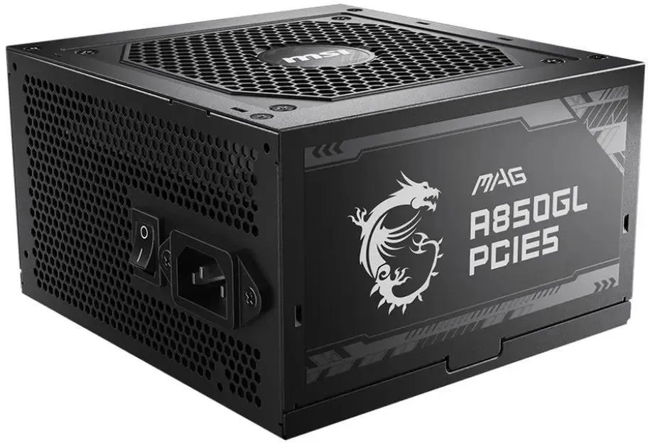 Блок питания MSI MAG A850GL PCIE5 (306-7ZP8A11-CE0), 850W, 80+ Gold, полностью модульный, ATX 3.0, PCIE5