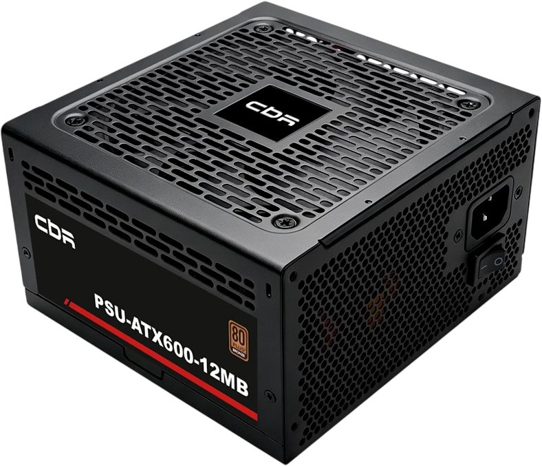 Блок питания CBR PSU-ATX600-12MB ATX 600W, 80+ Bronze, DC-DC, APFC, 12cm fan, 20+4pin/1*8+(4+4)pin/2*6+2pin/3*IDE/4*SATA, 1.5м кабель питания, чёрный