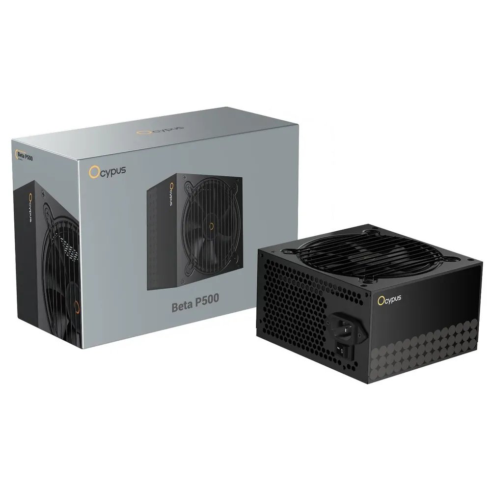 Блок питания Ocypus Beta P500 BK (Beta-P500-N1HDBK024X-EU) 500W (ATX, APFC, 20+4 pin, 120mm fan, PCI-E 6+2Px2, 3xSATA)