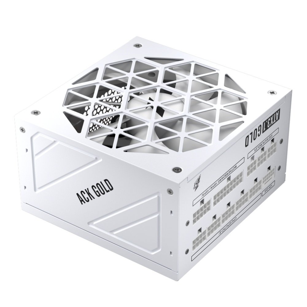 Блок питания 1STPLAYER Ack Gold 750W White (HA-750BA2-WH) / ATX 3.1, PCle 5.1, APFC, 80 Plus Gold, LLC+DC-DC, full Teapo caps, 140mm fan, full modular