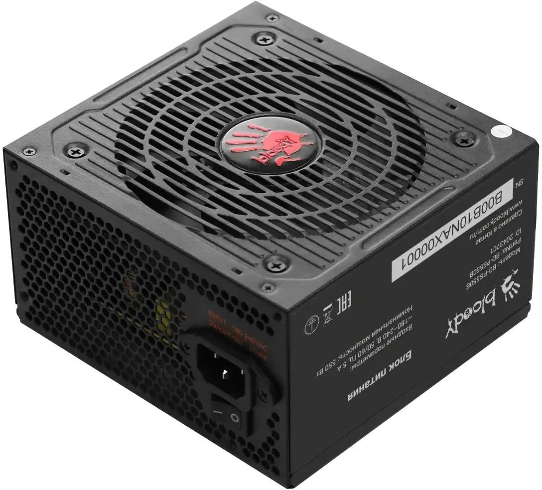Блок питания BLOODY BD-PS550B, 550Вт, 120мм, черный, retail