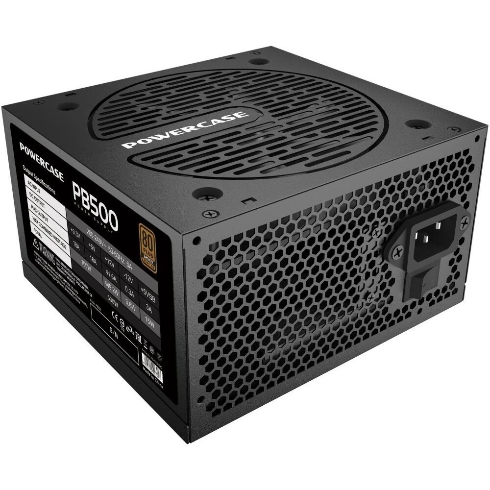 Блок питания Powercase PB500 (PS-500B-DC) (80 Plus Bronze, ATX 2.31, 500W, APFC, DC-DC, 120mm Fan)