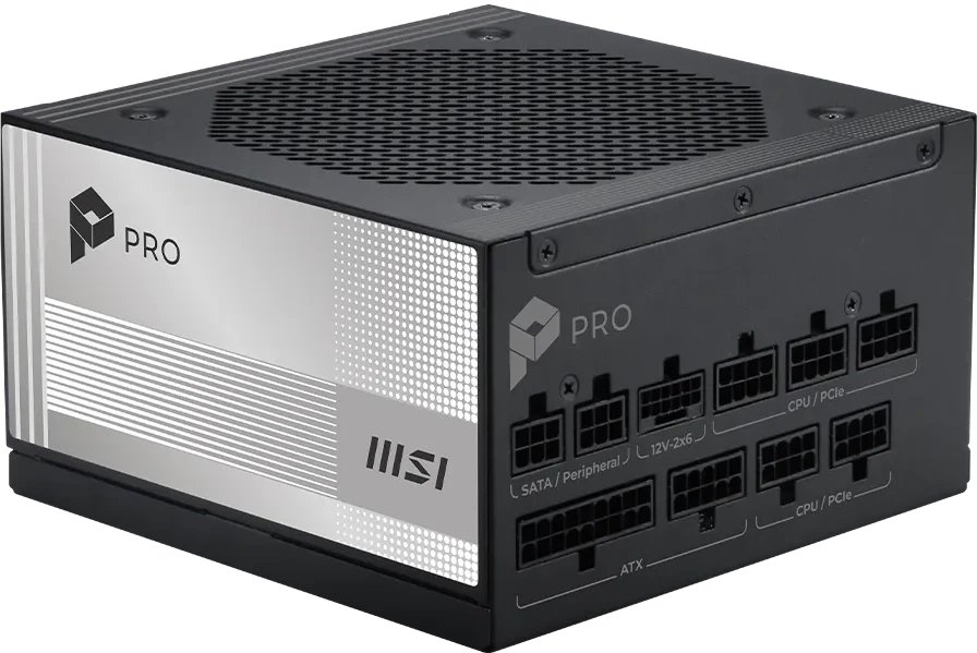 Блок питания MSI Pro A1000PL PCIE5 (306-7ZPLX11-HD8) 1000W, 80+ Platinum, полностью модульный, ATX 3.1, PCIE5.1, RTL