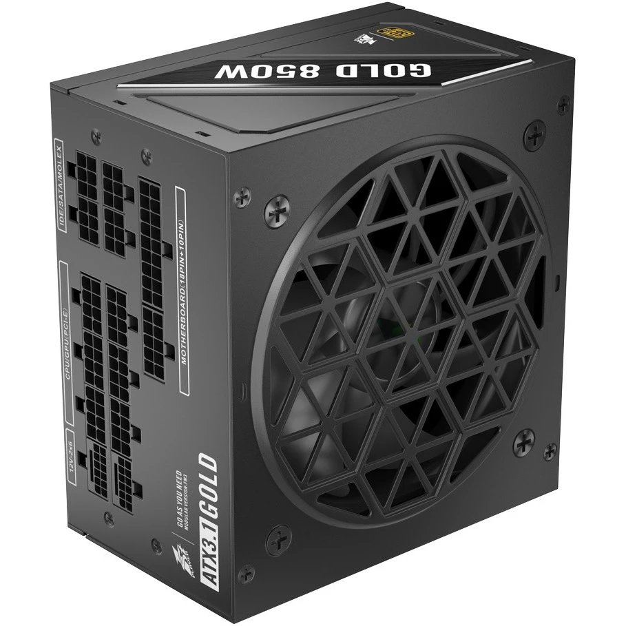 Блок питания 1STPLAYER NGDP Gold 850W (HA-850BA4) / ATX 3.0, APFC, 80 Plus Gold, LLC+DC-DC, 120mm fan, full modular, черный