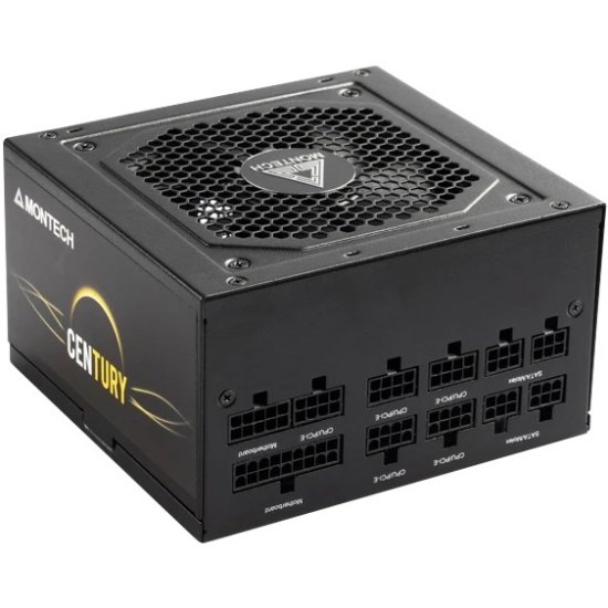 Блок питания Montech Century 850W / ATX 2.43, APFC, 80 Plus Gold, Full Bridge LLC, DC-DC, Japan caps, 120mm fan, full modular