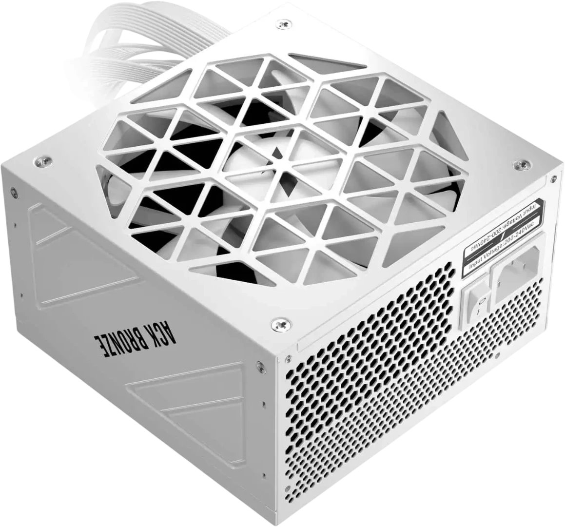 Блок питания 1STPLAYER Ack Bronze 750W White (HA-750AA2-WH) / ATX 3.1, PCIe 5.1, APFC, 80 Plus Bronze, full Teapo caps, 140mm fan, non-modular