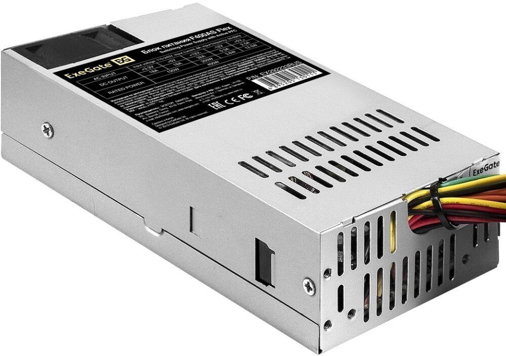 Блок питания Exegate F400AS EX292233RUS 400W (Flex ATX, for ITX case, APFC, КПД 80 (80 PLUS), 4cm fan, 24pin, 4pin, 3xSATA, 2xIDE)