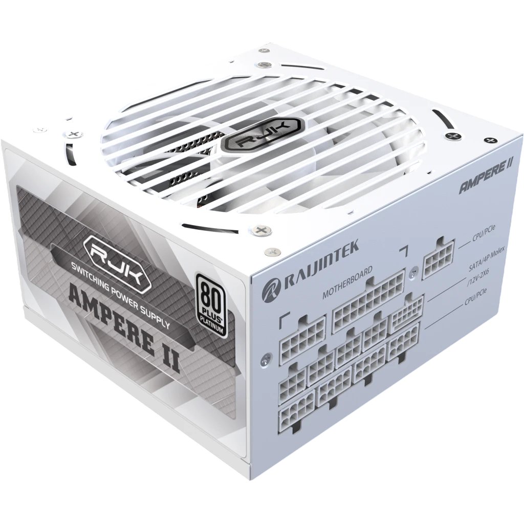Блоки питания RAIJINTEK Ampere II 1000 (0R30B00042), 1000W 80+ Platinum (ATX, 3.1, PCIe 5.1, Full-modular, 1x24(20+4)pin, 2x4+4)