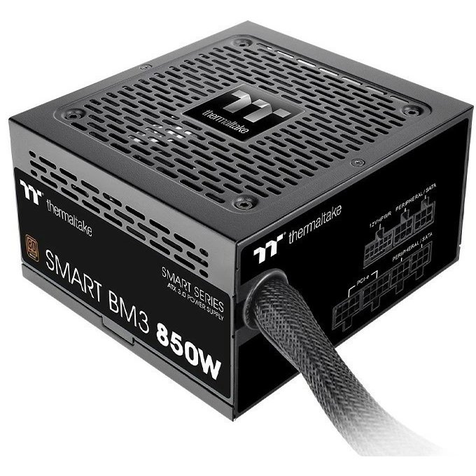 Блок питания Thermaltake Smart BM3 (PS-SPD-0850MNFABE-3) Gen.5 ATX 850W 80+ bronze 24pin APFC 120mm fan 12xSATA Cab Manag RTL