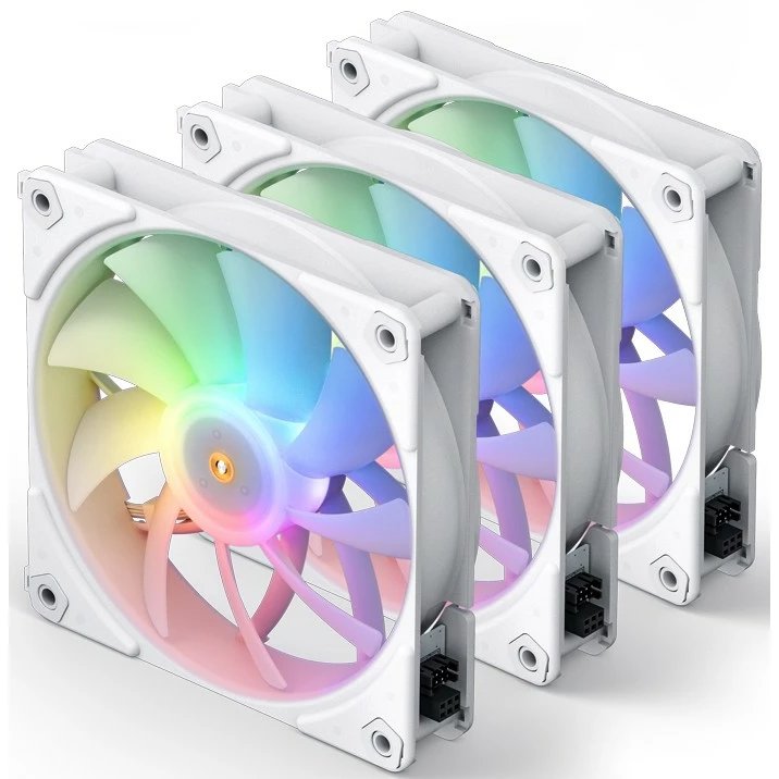 Вентилятор JONSBO ZF-120(3 in 1) White 120х120х25мм (ARGB LED, 500-1500об/мин, белый) Retail