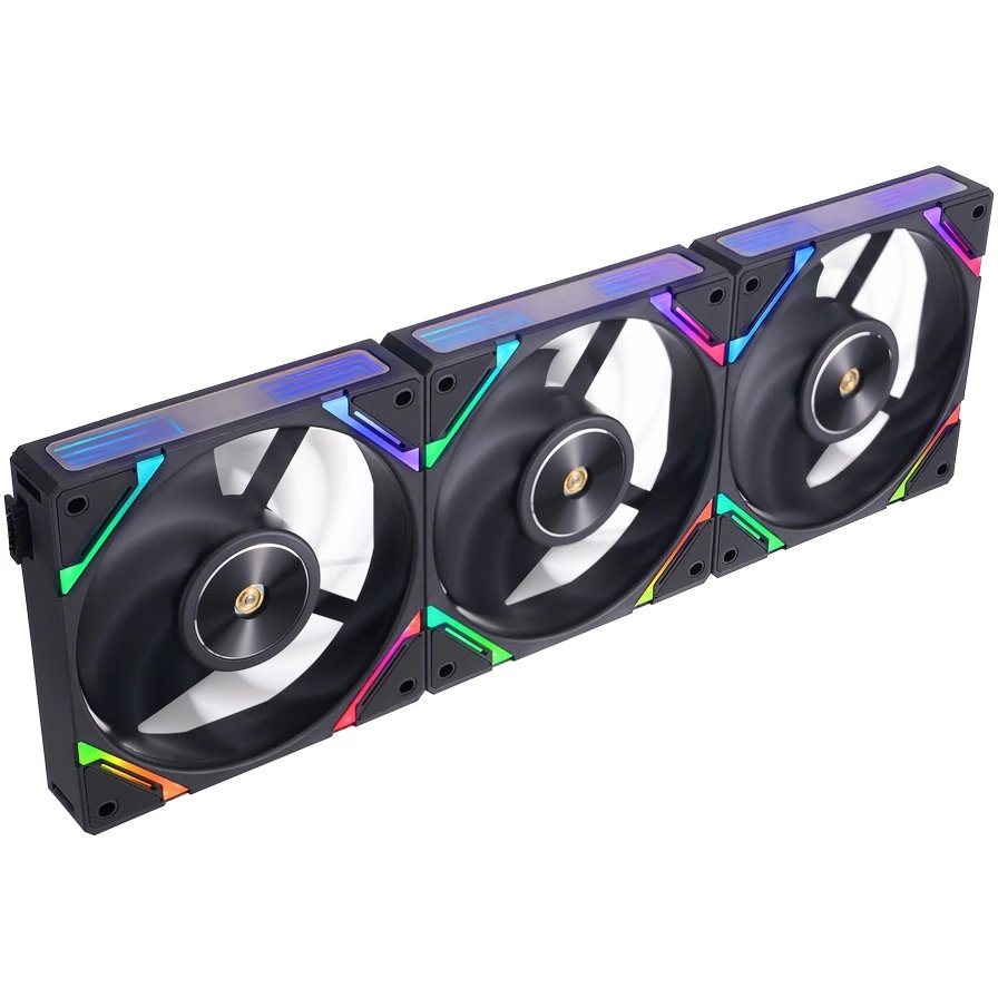 Комплект вентиляторов (3 шт.) 1STPLAYER XF7 Black (XF7-BK-3IN1) / 120mm ARGB 3pin 5V PWM 4pin 12V 600-2000rpm 56.8cfm 33.12dBA