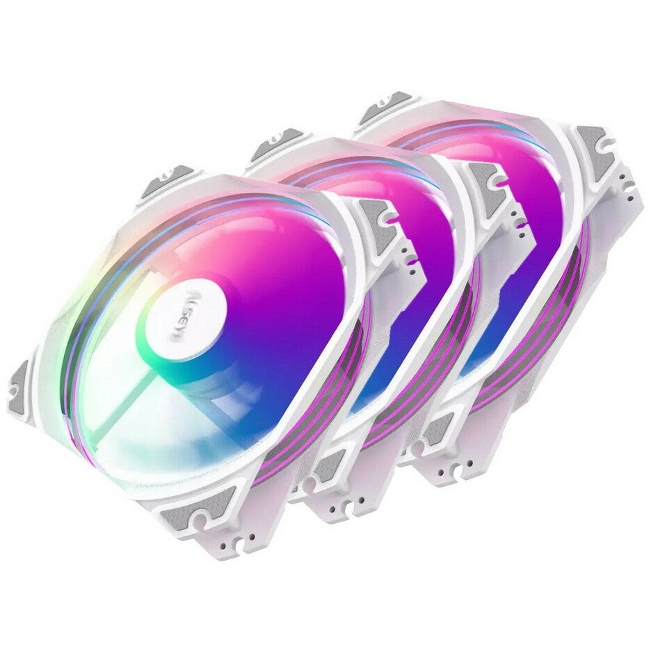 Вентилятор Alseye M120-PWA FAN KIT 3x120mm, 800-1700rpm, 31-66CFM, 19.4-33.8dBA, AURA RGB, PWM + 3pin Aura, RTL