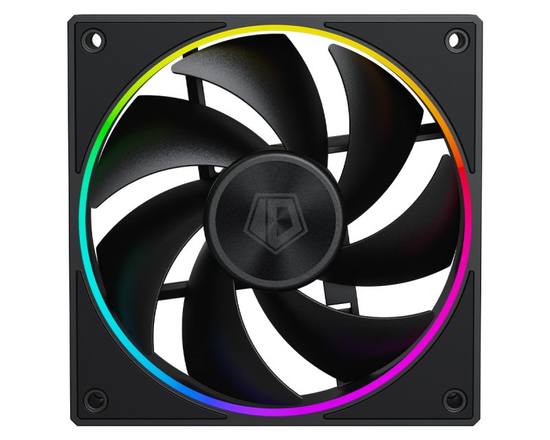 Вентилятор ID-COOLING AF-127-ARGB-K Trio (3 in 1) 120x120x27мм (PWM, резиновые углы, черный, 500-2000об/мин) BOX