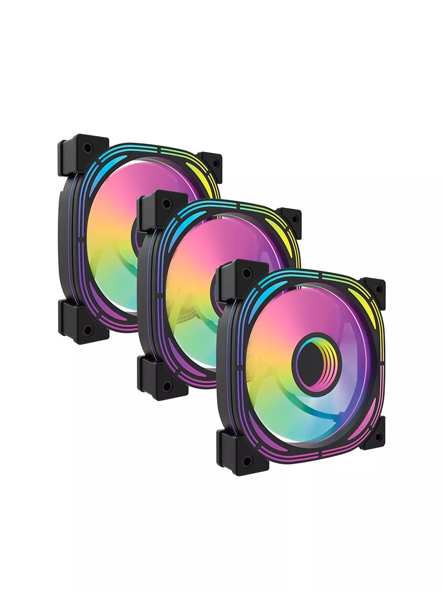 Кулер Lyambda LAC-02 (чёрный, ARGB, 800-1200 RPM, 18-30 dBA, 65 CFM, 4-Pin/5v ARGB)